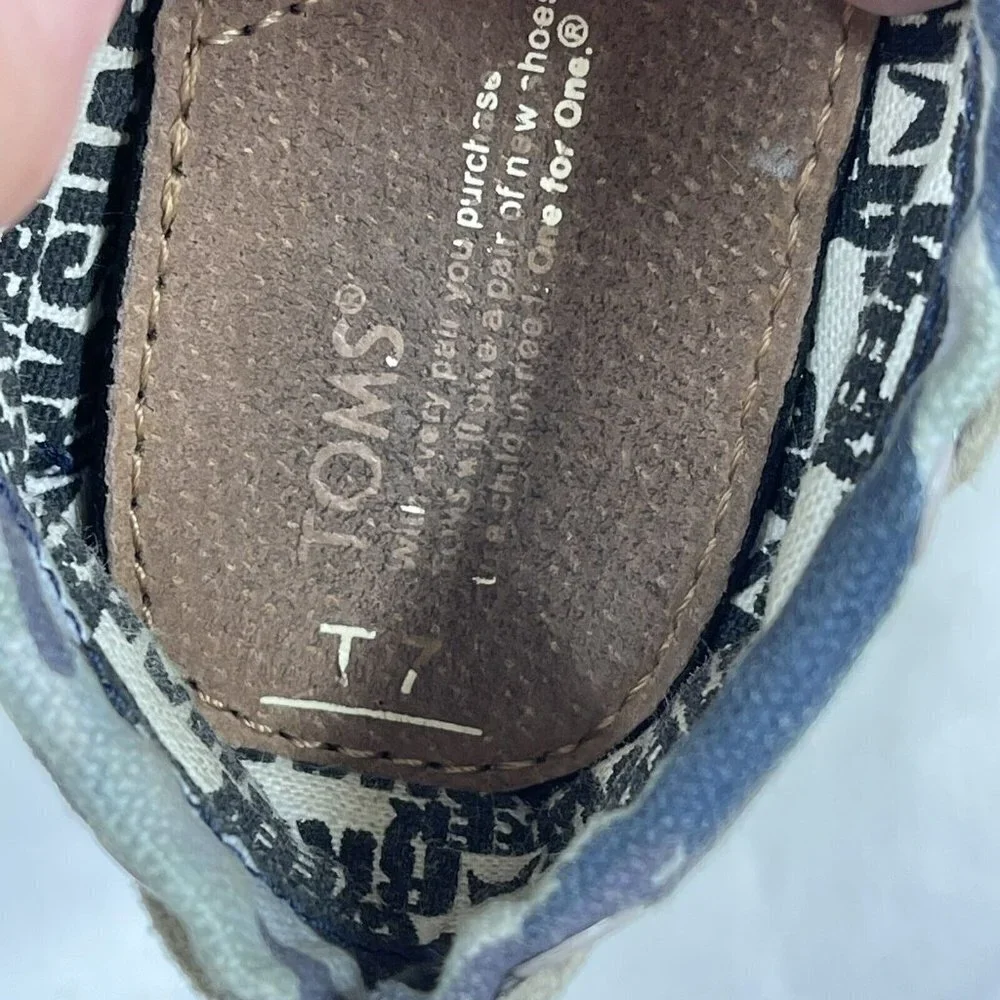 Tiny Toms Blue Camo Toddler Boy Girl Slip On Sneakers Shoes T7 7 Shark Week